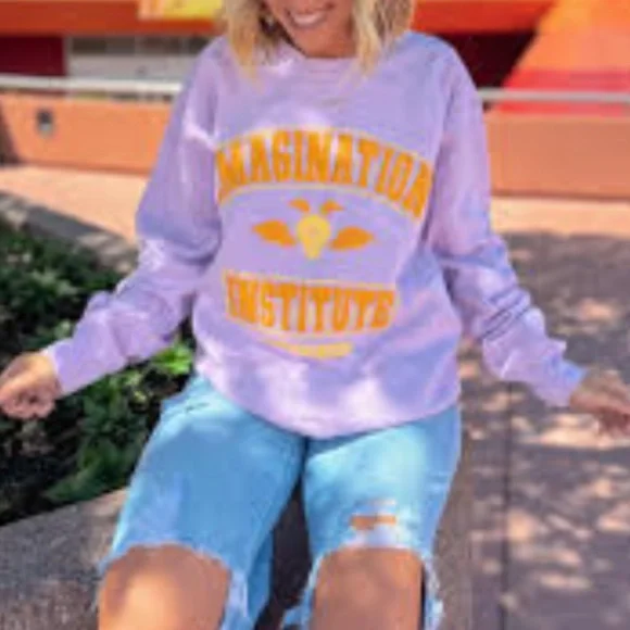 the Lost Bros lavender figment imagination institue epcot sweatshirt large L - Picture 2 of 5